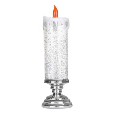 Imagem de Velas de LED – Velas operadas por bateria, bateria de velas sem chama, pavio cintilante realista dançante, luz de mesa com pedestal velas sem chama, luzes de castiçal de Natal para casa