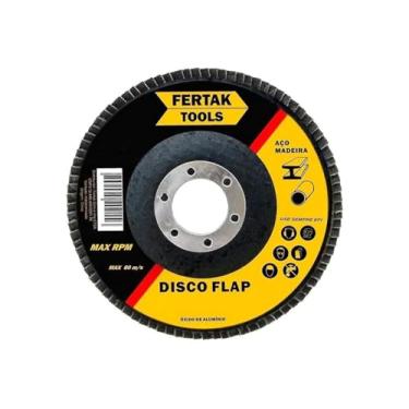 Imagem de Disco De Lixa Flap 7 Pol 180Mm G80 Alúminio Ferro Aço Fertak