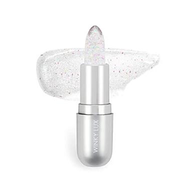 Imagem de Winky Lux Bálsamo para confetes Rainbow Glitter – Protetor labial hidratante ph, tonalidade rosa natural com mudança de cor de pH, hidrata e suaviza os lábios enquanto deixa um tom rosa transparente