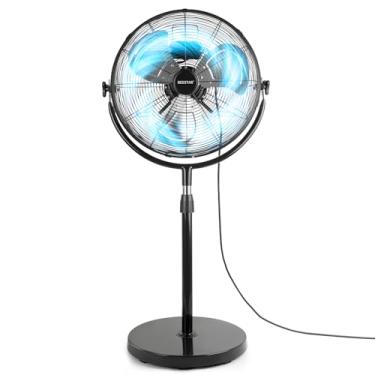 Imagem de BEESTAR Ventilador de pedestal de alta velocidade resistente de 45,7 cm, ventilador vertical industrial com altura e inclinação ajustáveis, 3 velocidades, metal para industrial, comercial, residencial