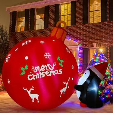Imagem de Pinguins de Natal infláveis de Onory Push Christmas Bell 4FT