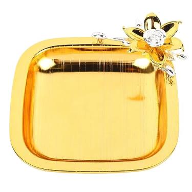 Imagem de Violet Flower Food Servando Bandeja Elegante Placa de Sobremesa de Frutas de Liga para Fruta para a Festa da Tarde Casa Compacto Durável Durável