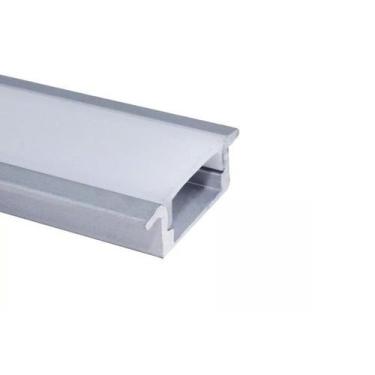 Imagem de Perfil Embutir Para Fita Led 2 Metros Alumínio Difusor Leitoso - Luz S