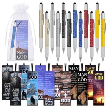 Imagem de Humyoun Conjunto de 24 peças para presente de Natal do Homem de Deus, canetas, escrituras cristãs, inspirador, religioso, marcador de livro, homem de Deus, colegas de trabalho, homens, presentes para