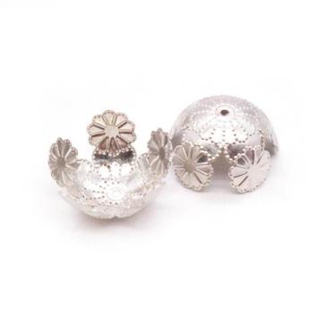 Imagem de Miçanga Tulipa Flor Metal Níquel 5 Pétalas 12x20mm 100pçs 150g - Macal
