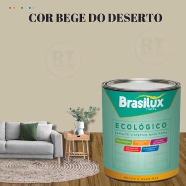 Imagem de Esmalte Sintético Brasilux Base Água Ecologico Cor Marrom 800ML Brilha