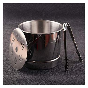 Imagem de balde de gelo para festas de aço inoxidável pequeno balde de gelo bar cerveja coquetel balde de gelo restaurante balde de champanhe jardim casa plantar balde de água recipiente de gelo balde de vinho