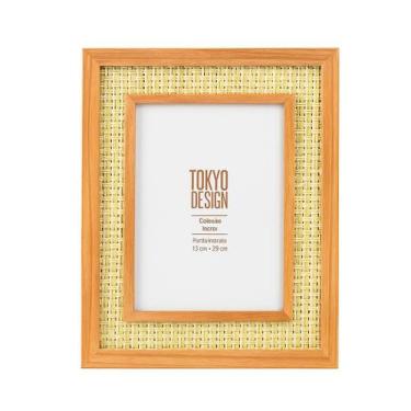 Imagem de Porta Retrato 15x20 de Mesa Madeira Decorativo Rústico Palha - MM, 15x