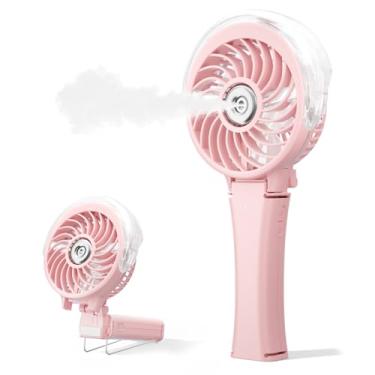 Imagem de HandFan Ventilador de nebulização portátil com tanque de água de 34 ml, ventilador portátil recarregável, ventilador de névoa de água em spray operado por bateria, mini ventiladores de resfriamento
