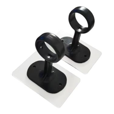 Imagem de Ｂｅｓｇａ Pacote com 2 Suportes para Varão de Cortina Montados No Teto, Multifuncionais E Resistentes, para Sala de Estar, Banheiro, Preto, Tamanho real