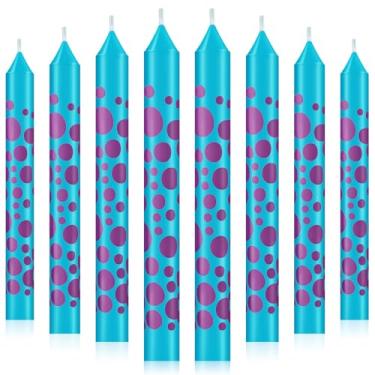 Imagem de Conelist 12 peças de velas de aniversário com tema de monstro azul e roxo decoração de bolo para festa de monstro de desenho animado chá de bebê
