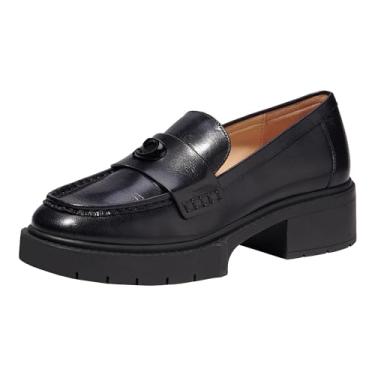 Imagem de Coach Mocassim feminino Leah de couro envernizado, Preto, 41
