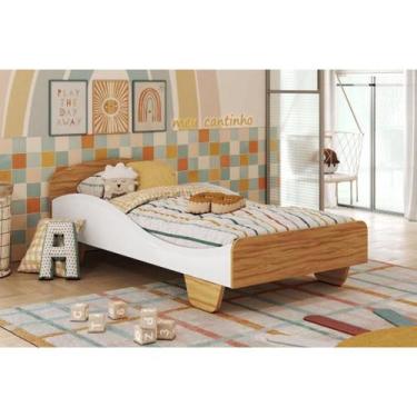 Imagem de Mini Cama Infantil Sol Branco/Amendoa - Peroba - Móveis Peroba