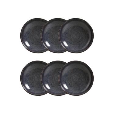 Imagem de Conjunto de Pratos Fundos Porto Brasil Bio Titanium Azul Escuro 1,1 litros - 6 Peças