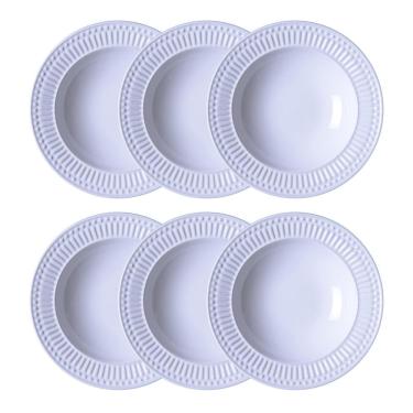 Imagem de Conjunto de Pratos Fundos Porto Brasil Roma em Faiança Feldspática – 6 Peças