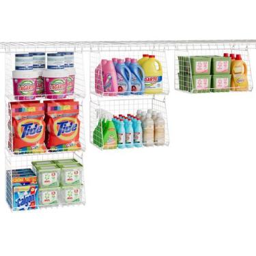 Imagem de Cesto de roupa suja suspenso Sonyabecca, pacote com 3 unidades, branco