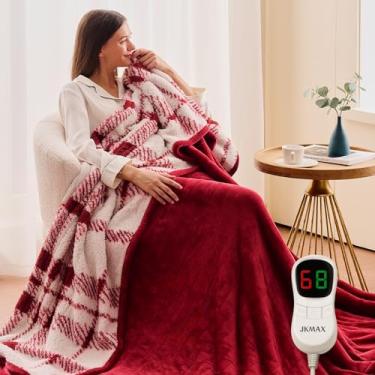 Imagem de Cobertor elétrico aquecido - Cobertor elétrico 127 x 152 cm para cama - Cobertor aquecido com 5 níveis de aquecimento e desligamento automático de 4 horas para sofá e escritório em casa - Cobertor de