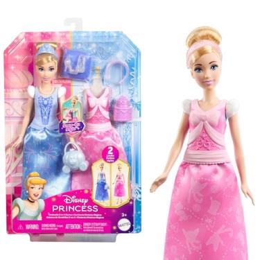 Imagem de Disney Princesa, Brinquedo Mudança de Vestido com 1 Boneca Cinderela e Roupas e Acessórios Temáticos, Mattel