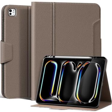 Imagem de XFYKJIN Capa para iPad Pro de 13 polegadas (M4) versão 2024, capa fólio de couro premium com despertar/hibernar automaticamente, suporte para Apple Pencil, suporte multiângulo e fecho de fivela seguro