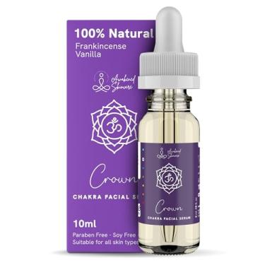 Imagem de Crown Chakra Soro Facial Mistura de Óleos Essenciais, Soro Hidratante Natural e Orgânico para Rosto com Girassol, Argan, Damasco, Olíbano, Óleos de Baunilha para Viagem Espiritual, Paz, Conexão Mais