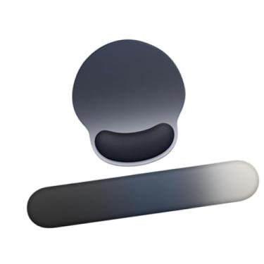 Imagem de NonMiFyR Apoio de pulso para pad, ergonômico, portátil, apoio de pulso para teclado, pad gamer para teclado de computador, Azul Preto