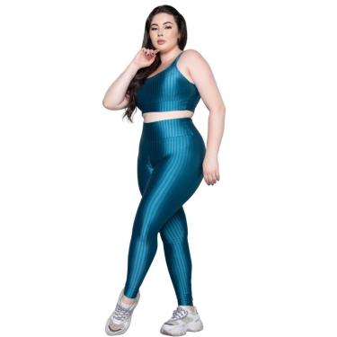 Imagem de Conjunto Top e Calça Plus Size New Zig 3D Vekyo Bojo Compressão MusculaçãoTreino Moda Fitness-Feminino