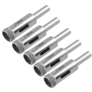 Imagem de Serra Copo Diamantada 14Mm Porcelanato Vidro Mármore 10 Un