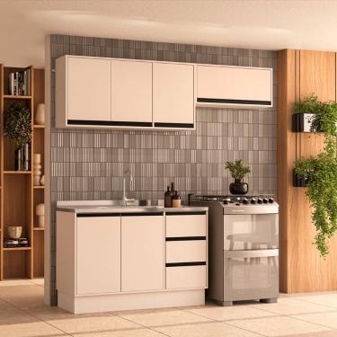 Imagem de Cozinha Compacta 3 Peças 250033 Sem Tampo Koya Creme Politorno Móveis