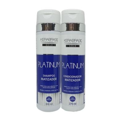Imagem de Kit shampoo e condicionador 300Ml Platinum Gold - Kerabrasil