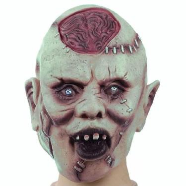 Imagem de Halloween Funny Bald Big Head Set Horror Ghost Funny Props Máscara de 