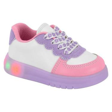 Imagem de Tenis Infantil Led Menina Com Luz Molekinha Original 2742203, Branco r