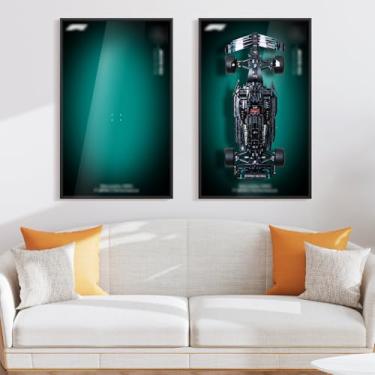 Imagem de Joodyyoo Arte de Parede para Lego Technic Mercedes AMG F1 42171, Quadro de Parede para Lego F1 Carro, Decoração de Casa e Quarto