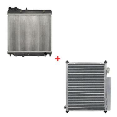 Imagem de Kit Radiador + Condensador Honda Fit 1.4 1.5 16V 2003 2004 2005 2006 C