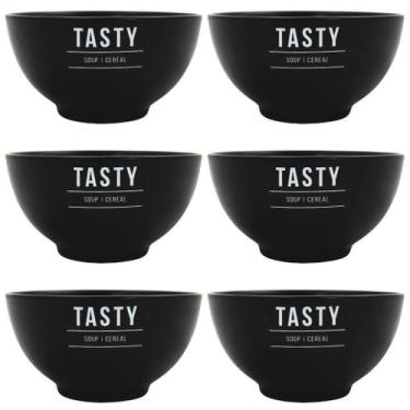Imagem de Kit De Tigelas Bowls 440ml Manhattan Preto Para Lamen Miojo - 6 Unidad