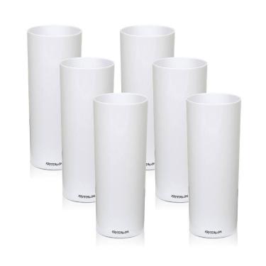 Imagem de Kit 8 Copos Tubo Branco 300Ml Acrílico
