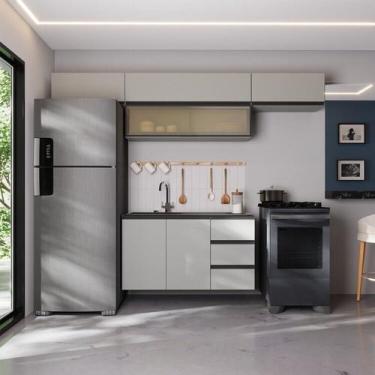 Imagem de Cozinha Modulada 5 Peças 4 Aéreos 1 Balcão Nara CabeCasa MadeiraOrigin