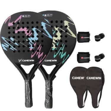 Imagem de Raquetes de praia CAMEWIN Carbon Fiber 2 PCS com acessórios