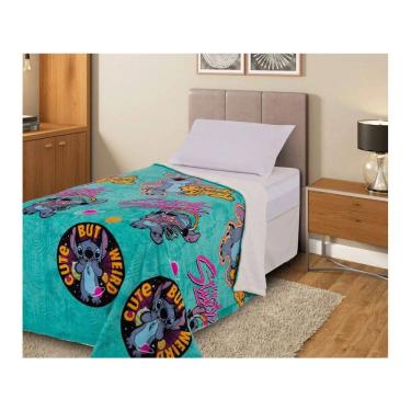 Imagem de Cobertor Solteiro C/Sherpa Disney Stitch Jolitex 1,50X2,00M