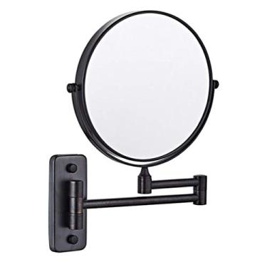 Imagem de Espelho de maquiagem, espelho de beleza de parede de dois lados, ampliação múltipla, espelho de banheiro giratório de 360°, espelho cosmético extensível, 15 cm, prata