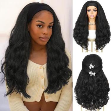 Imagem de Peruca com faixa de cabeça Quantum Love Yaki Curly 66 cm preta sintéti