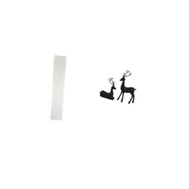 Imagem de Fenteer Abajur de Papel para Sala de Estar com Estatueta de Rena de Resina de Veado Preto, Decoração de Mesa para Estudo E, Capa de Luz de Pé