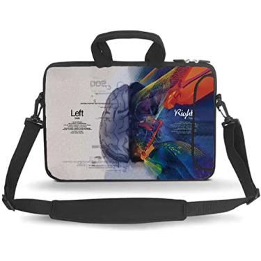 Imagem de 11 11,6 12 12,5 13 polegadas Capa Laptop/Chromebook/Ultrabook/Notebook PC Bolsa Mensageiro Tablet Mala de Viagem Neoprene com Alça de Ombro (Cérebro Direito Esquerda)