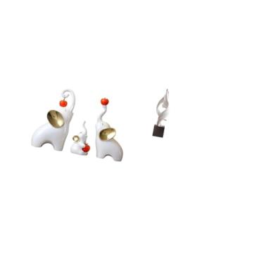 Imagem de Fenteer Família de Elefantes, Arte Abstrata, Figuras de Resina, Esculturas de Animais, Estátuas Decorativas para Mesa, Sala de Estar, Quarto, Casa, Escritório