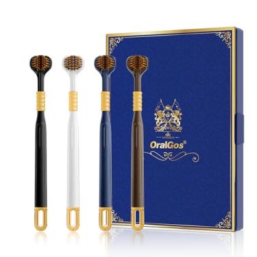 Imagem de OralGos Escova de Dente Extra Macia 4 Unidades – Limpeza em Três Faces, Eficiente e Completa, Adulto, Multi-cores, Portátil, Ideal para Gengivas Sensíveis, Design Inovador, Uso em Família, Viagem ou Presente