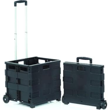 Imagem de Carrinho Cesto de Compras Dobrável Multiuso Portátil Vira Maleta Cesto Feira Mania