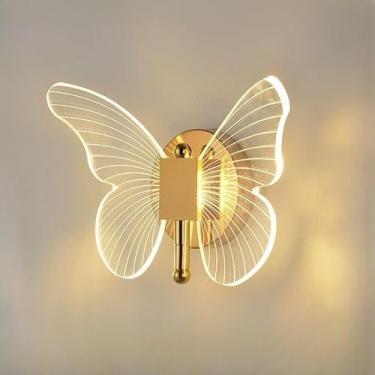 Imagem de Luminaria Arandela Borboleta de parede led iluminação interior quarto corredor sala cabeceira