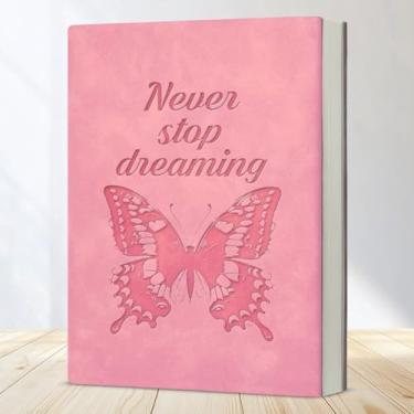 Imagem de Caderno inspirador Never Stop Dreaming Butterfly Writing Notebook motivacional presente para mulheres adolescentes e meninas