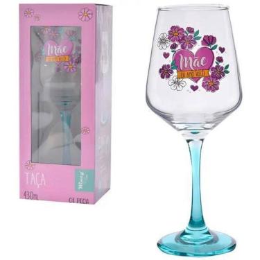 Imagem de Taca De Vidro Dia Das Mae 430Ml Para Vinho / Gin / Drinks