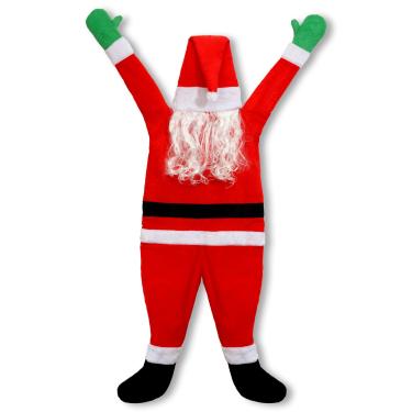 Imagem de YEAHBEER Decoração de Natal ao ar livre, Papai Noel de pelúcia pendurado na calha ou nos verdes/chaminé/árvore 1,75 m de altura