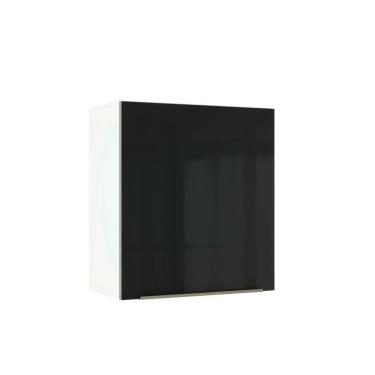 Imagem de Armário Aéreo Madesa Lux 60cm 1 Porta Branco Preto